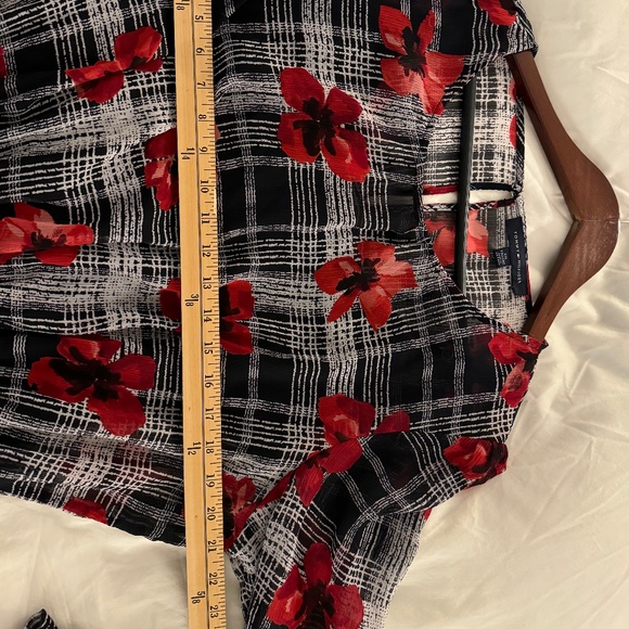 Floral Plaid Smocked Long Sleeve Dress - Picture 6 of 9